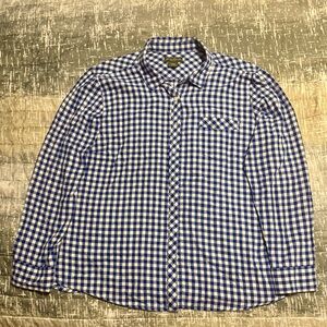 Eddie Bauer Blue and White Gingham Women’s Lightweight Button Down